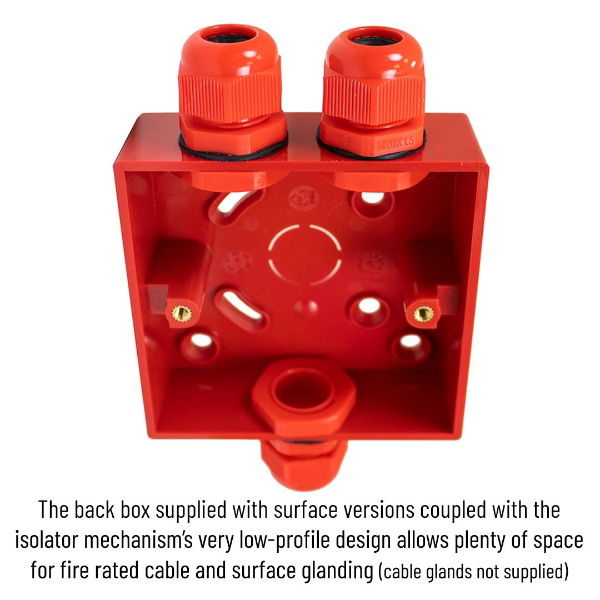 Fire Alarm Mains Isolator Keyswitch, Red, Surface 