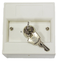 Key Switch C/Point, White, 2 Pos, S/Pole, Key Removable