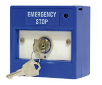 Key Switch C/Point, Blue, 2 Pos, D/Pole, Key Trap In Pos 1