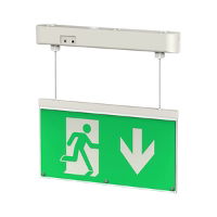 LED Hanging Exit Sign Em Light Arrow Down Legend