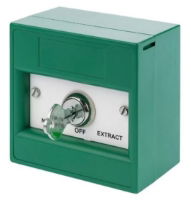 Key Switch C/Point, Green, 2 Pos, S/Pole, Key Trap In Pos 1