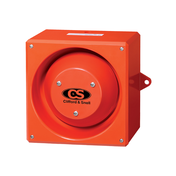 Sounder 116dB 32 tones -3 stage alarm 24v DC red body IP65 MED & EN54-3 approved