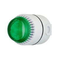 Flashni Xenon sounder beacon, 24V DC, Green lens, Deep white