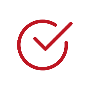 tick icon in red