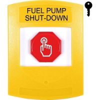 Global Multipurpose Push Button Yellow key-to-reset FUEL PUMP SHUT-DOWN text