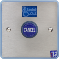 Assist Call cancel plate - brushed stainless steel finish 