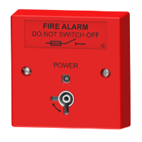 Fire Alarm Mains Isolator Keyswitch, Red, Surface 
