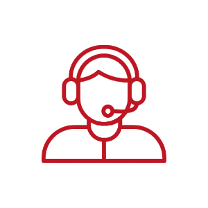 Person on Phone Icon in Red
