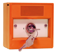 Key Switch C/Point, Orange, 2 Pos, S/Pole, Key Trap In Pos 1